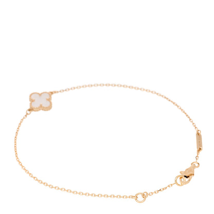 Van Cleef & Arpels 18K Yellow Gold Mother of Pearl Sweet Alhambra Bracelet 2 of 5