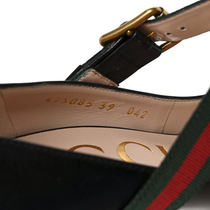 Gucci Malaga Kid Sylvie High Heel Pumps 39 Black 9 of 10