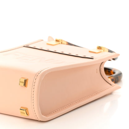 Fendi Vitello King Plexiglass Logo Embossed Mini Fendi Sunshine Shopper Tote Light Rose 10 of 10