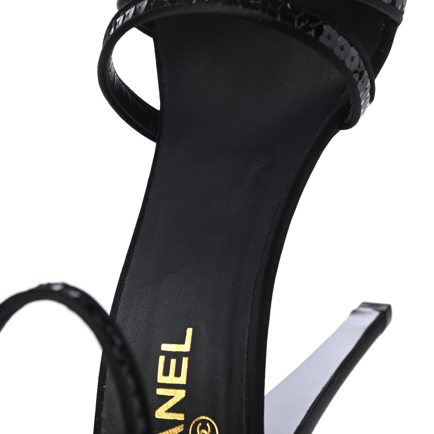 Chanel Satin Sequin Platform Pumps 41 Black 10 of 13