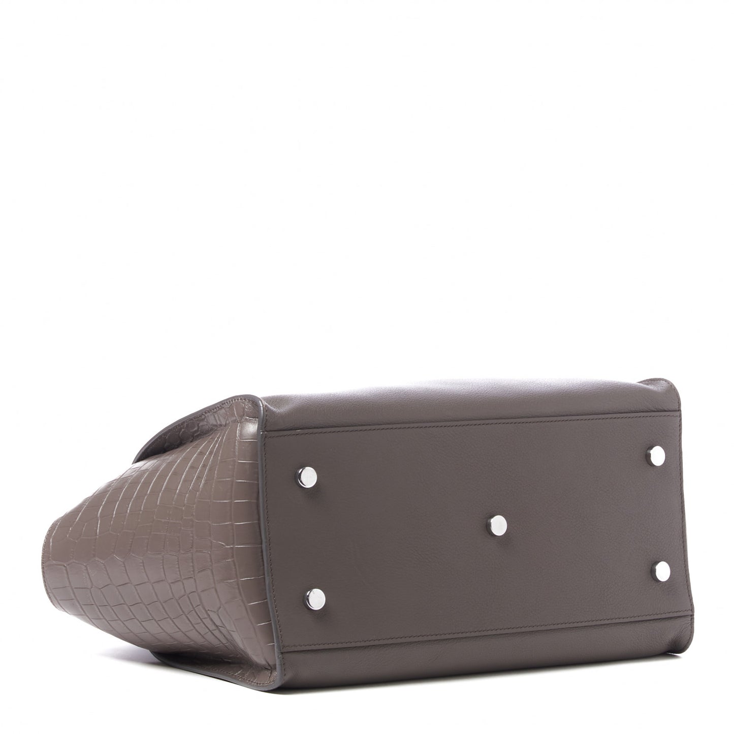 Smooth Calfskin Crocodile Embossed Small Monogram Downtown Cabas Earth