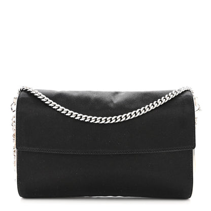 Christian Dior Satin CD Box Clutch with Chain Black 1 of 12