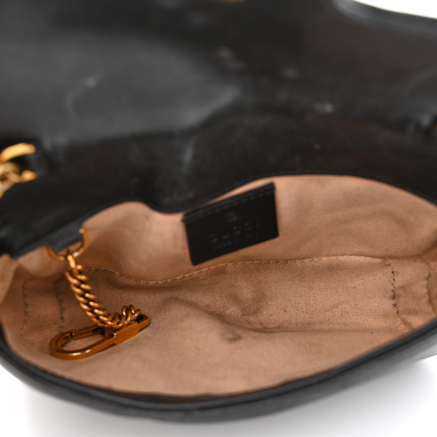 Calfskin Matelasse Super Mini GG Marmont Shoulder Bag Black