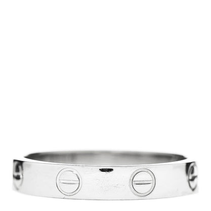 Cartier 18K White Gold 3.5mm LOVE Wedding Band Ring 55 7.25 3 of 5