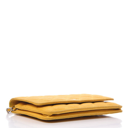 Chanel Iridescent Caviar Quilted Wallet on Chain WOC Yellow 4 of 16