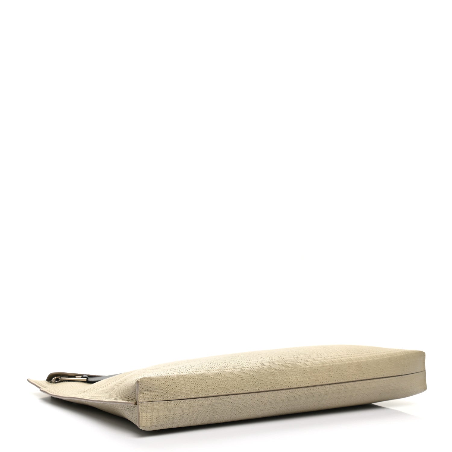 Loewe Calfskin Linen Embossed Large T Pouch Beige 4 of 8