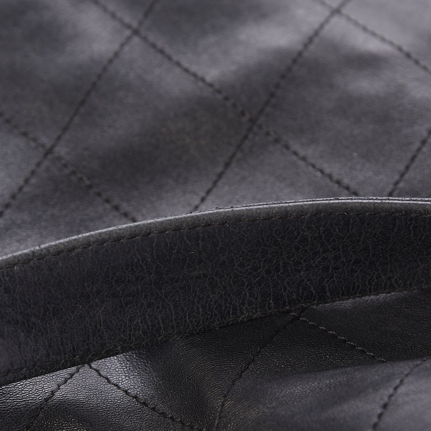 Lambskin Stitched Medium Ultimate Soft Tote Black