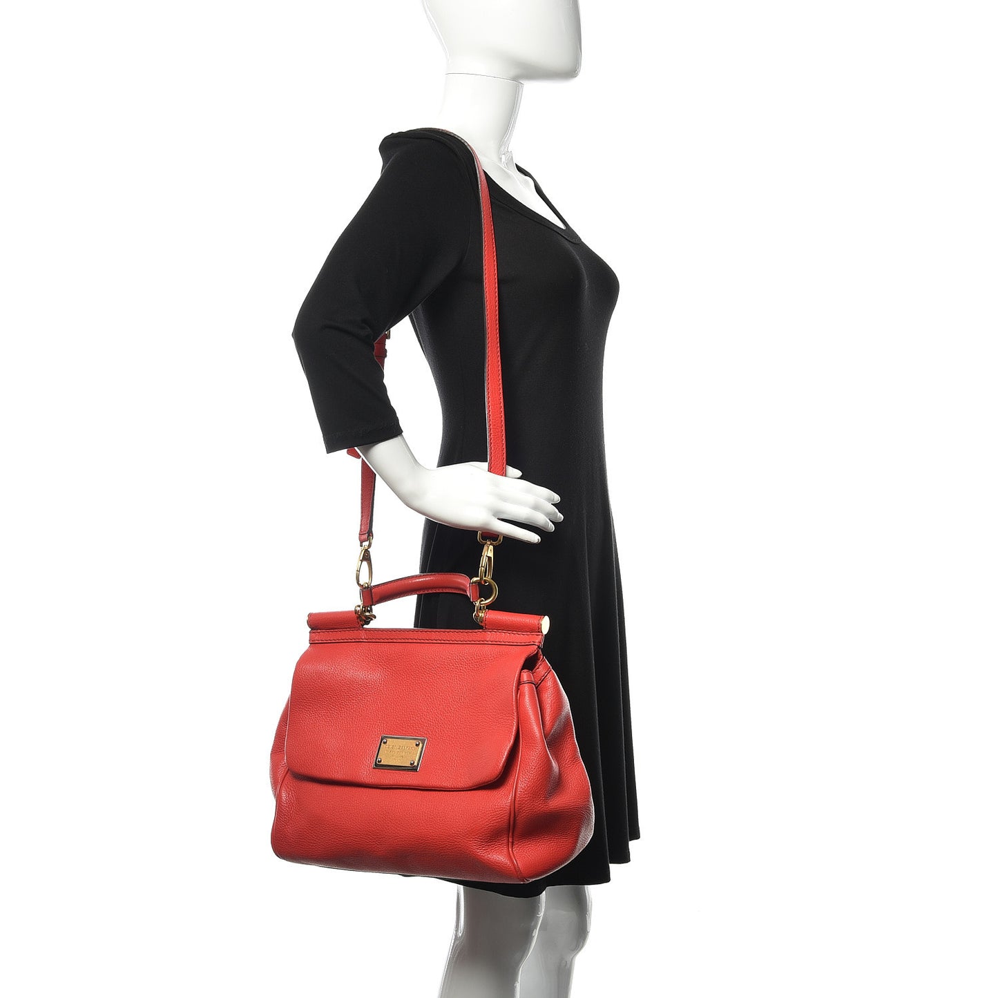 Calfskin Dauphine Large Miss Sicily Satchel Red