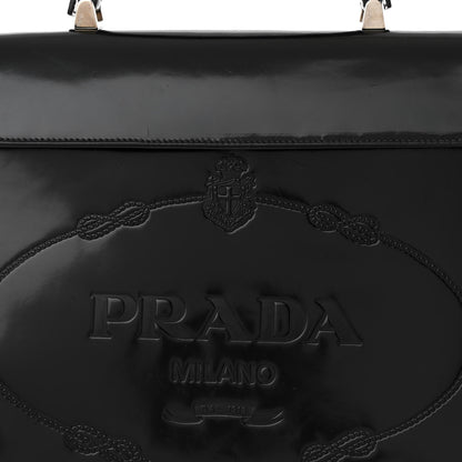 Prada Spazzolato Logo Print Framed Bag Black 7 of 11