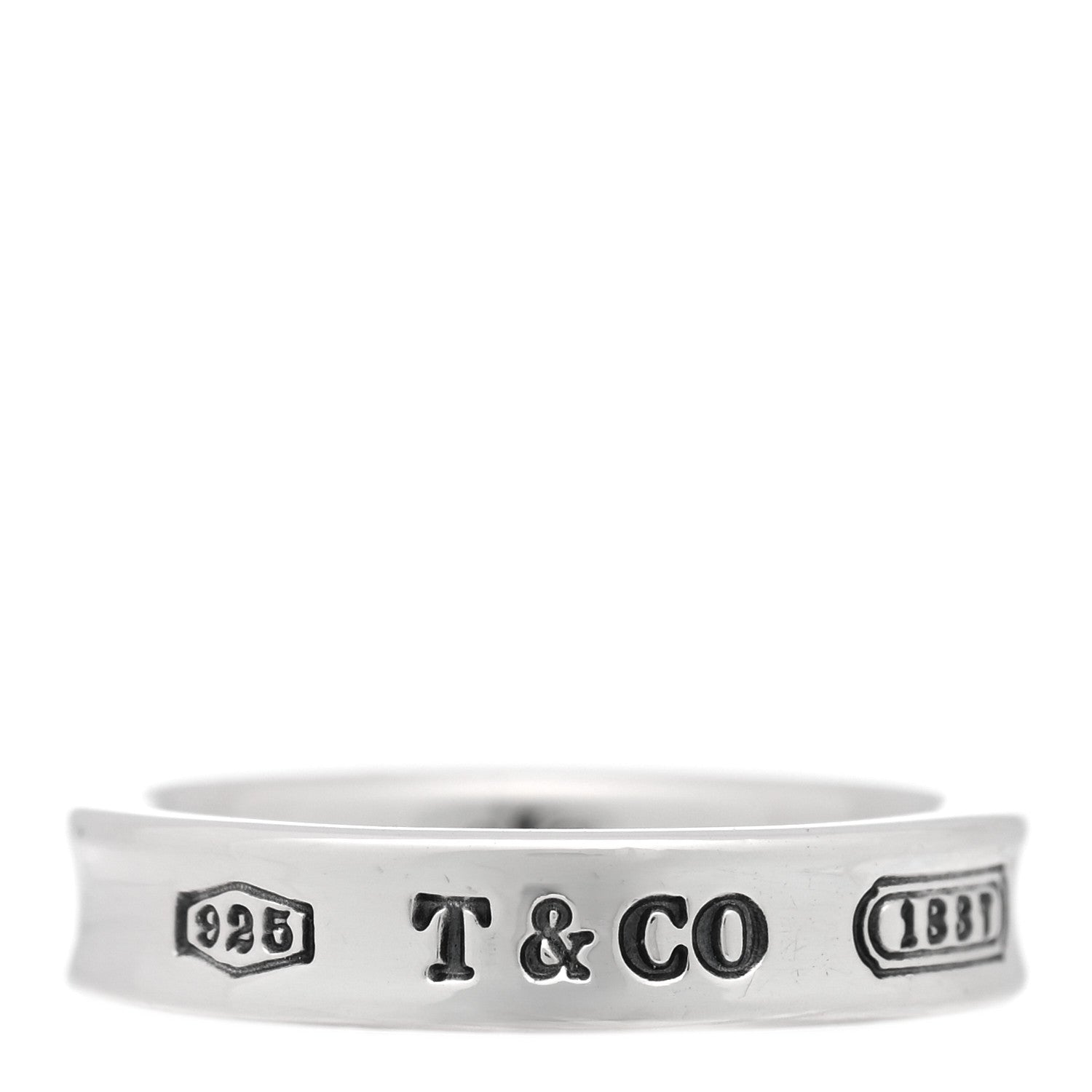 Tiffany Sterling Silver Narrow 1837 Band Ring 49 5 1 of 4
