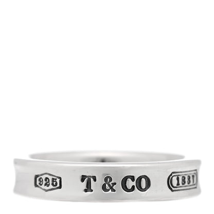 Tiffany Sterling Silver Narrow 1837 Band Ring 49 5 1 of 4