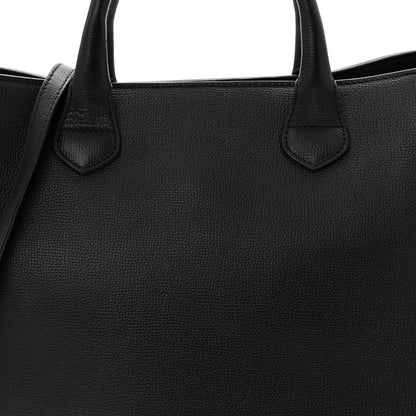 Burberry Derby Calfskin House Check Large Banner Tote Black 8 of 12