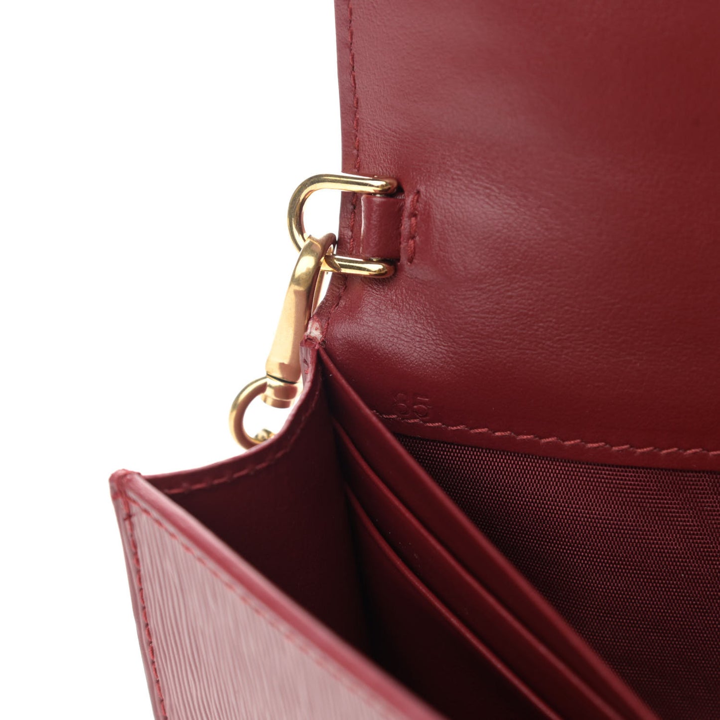 Vitello Move Triangle Logo Mini Crossbody Bag Rubino