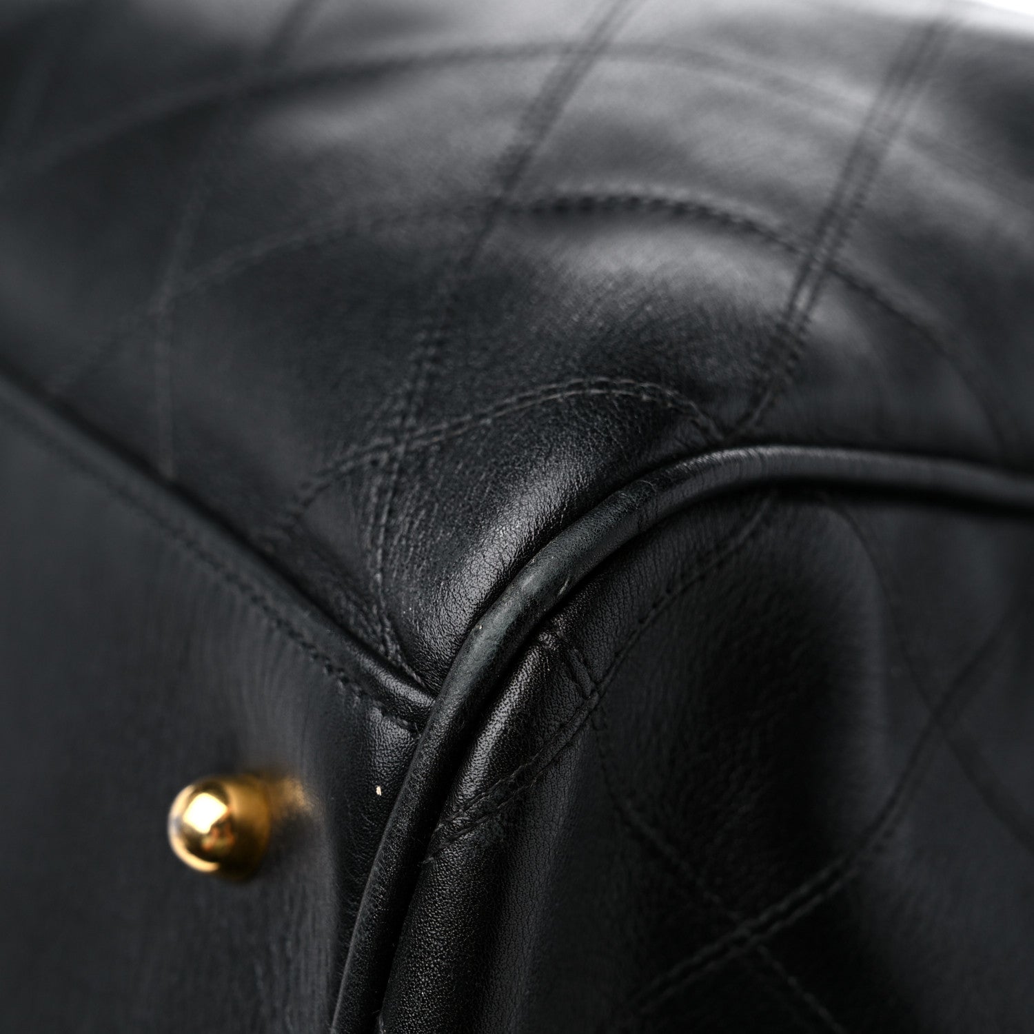 Chanel Calfskin Stitched Duffel Bag Black 11 of 20