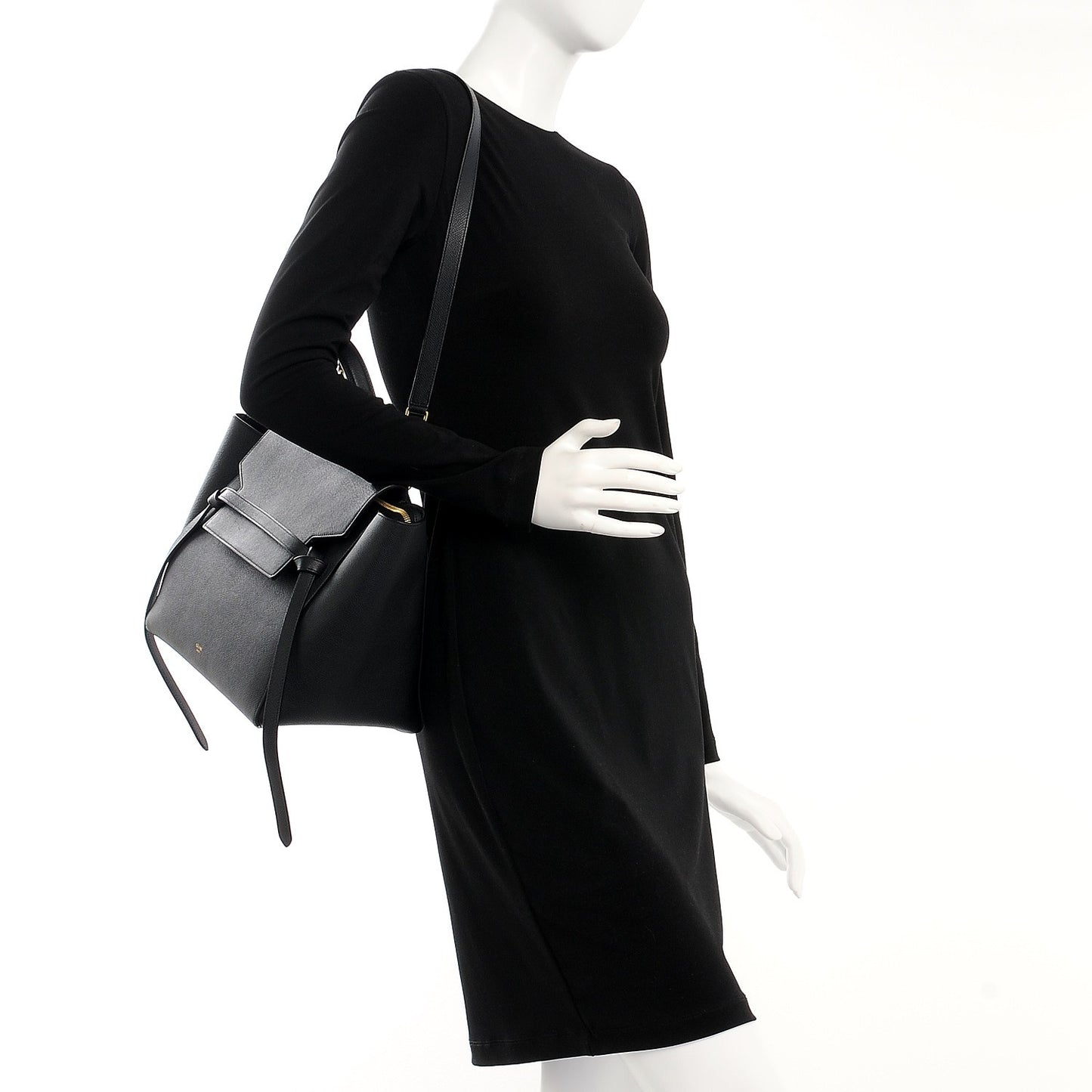 Baby Grained Calfskin Mini Belt Bag Black