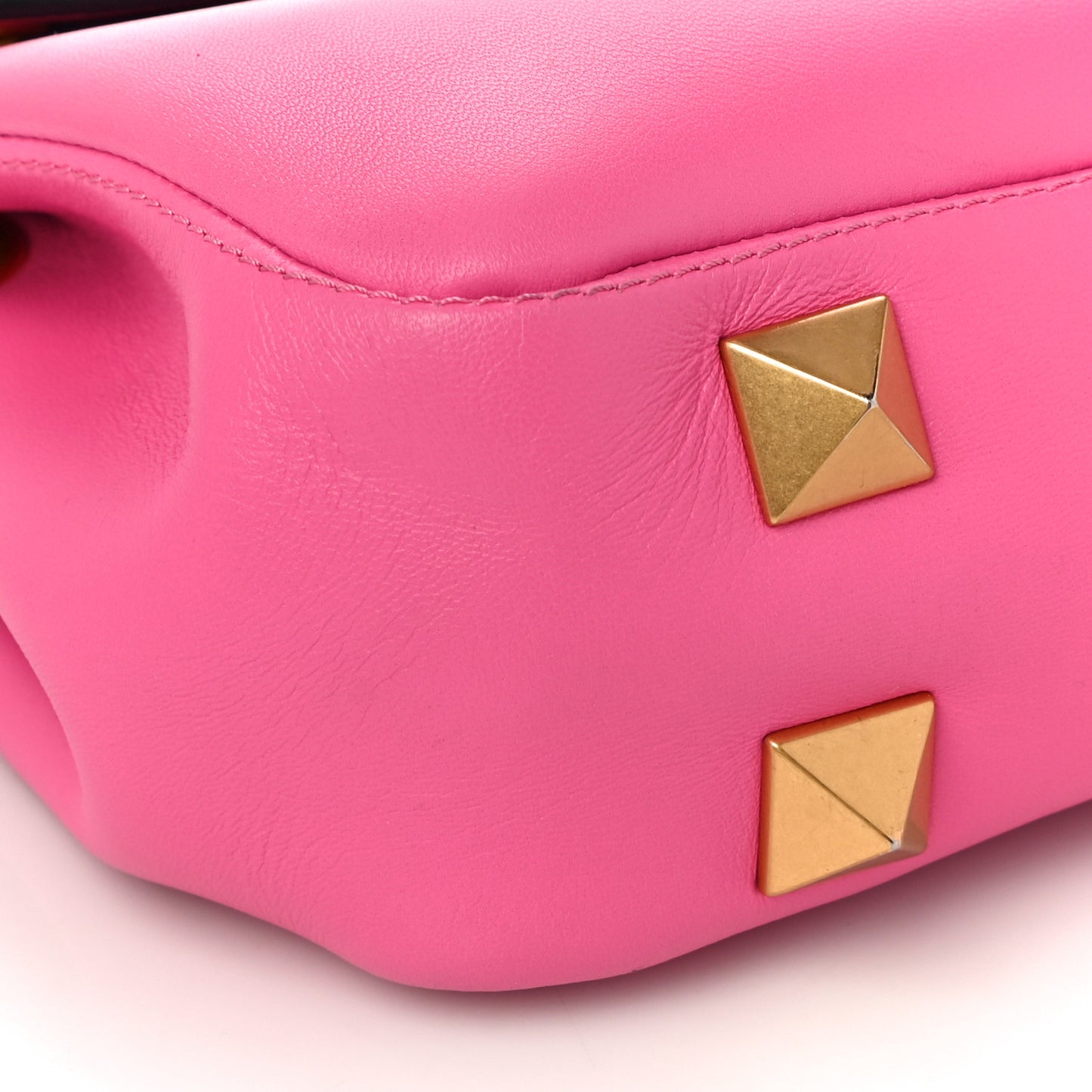 Nappa Stud Sign Shoulder Bag Feminine Pink
