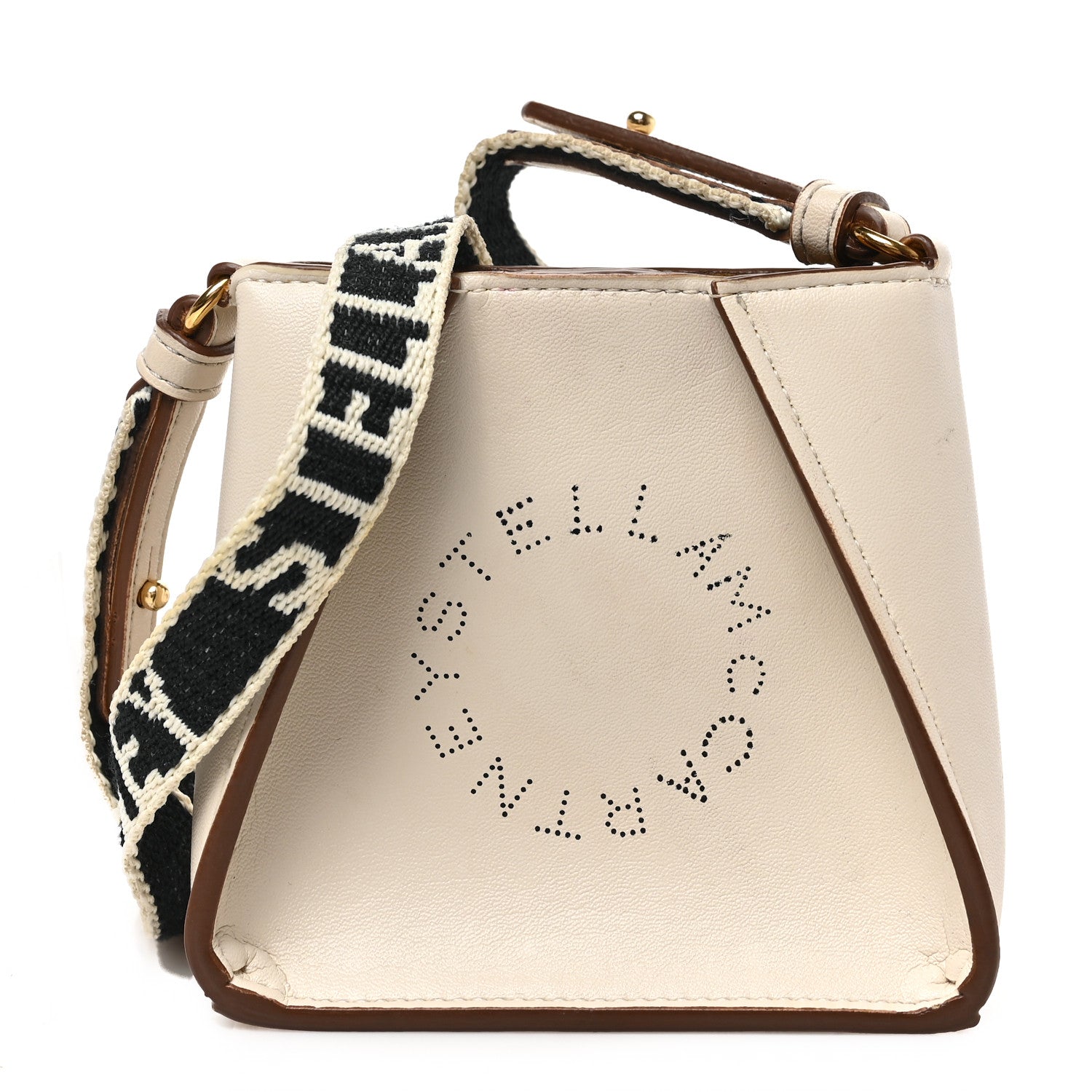 Stella McCartney Eco Alter Nappa Perforated Logo Micro Crossbody Bag White 1 of 7