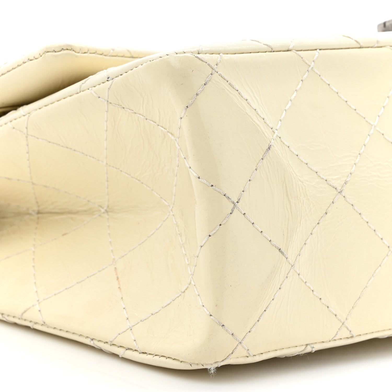 Chanel Distressed Patent Quilted 2.55 Reissue 226 Flap Ivory 10 of 14