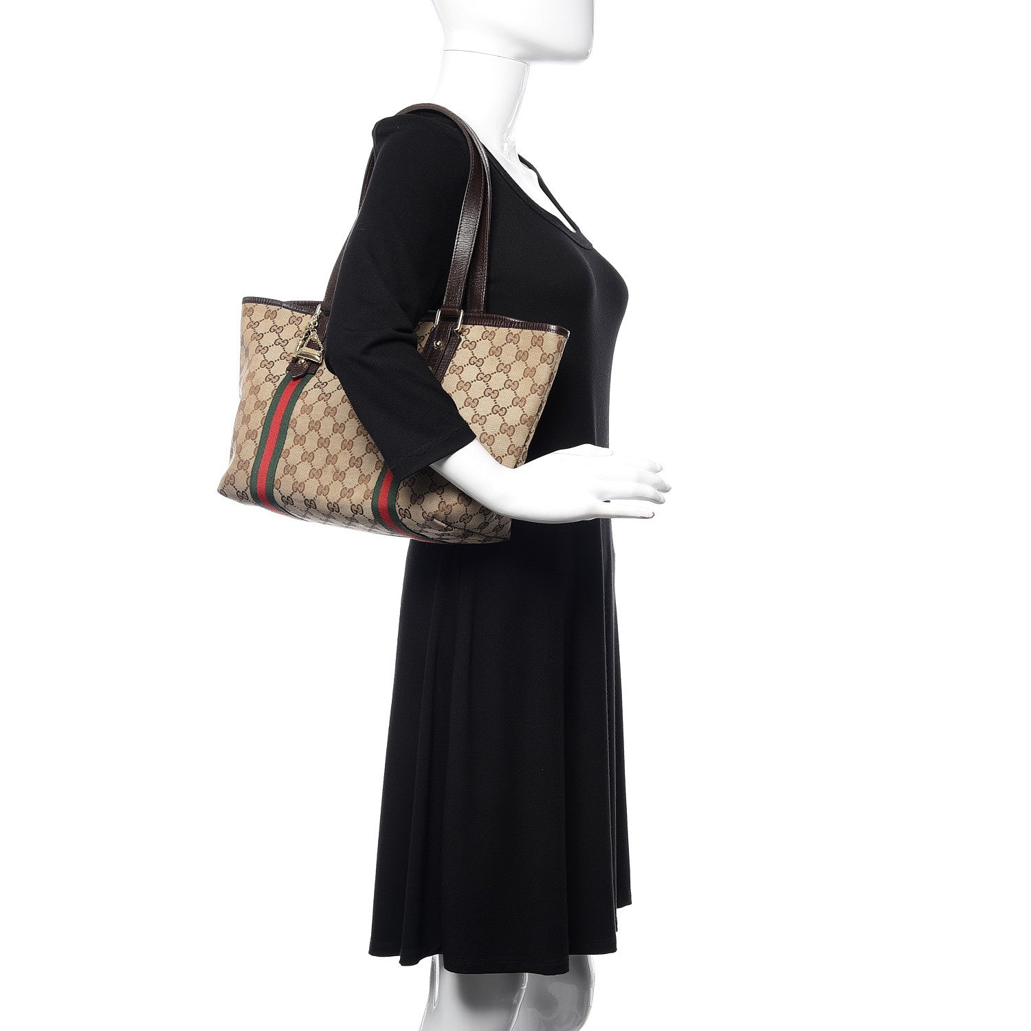 Gucci Monogram Medium Jolicoeur Tote Dark Brown 2 of 9