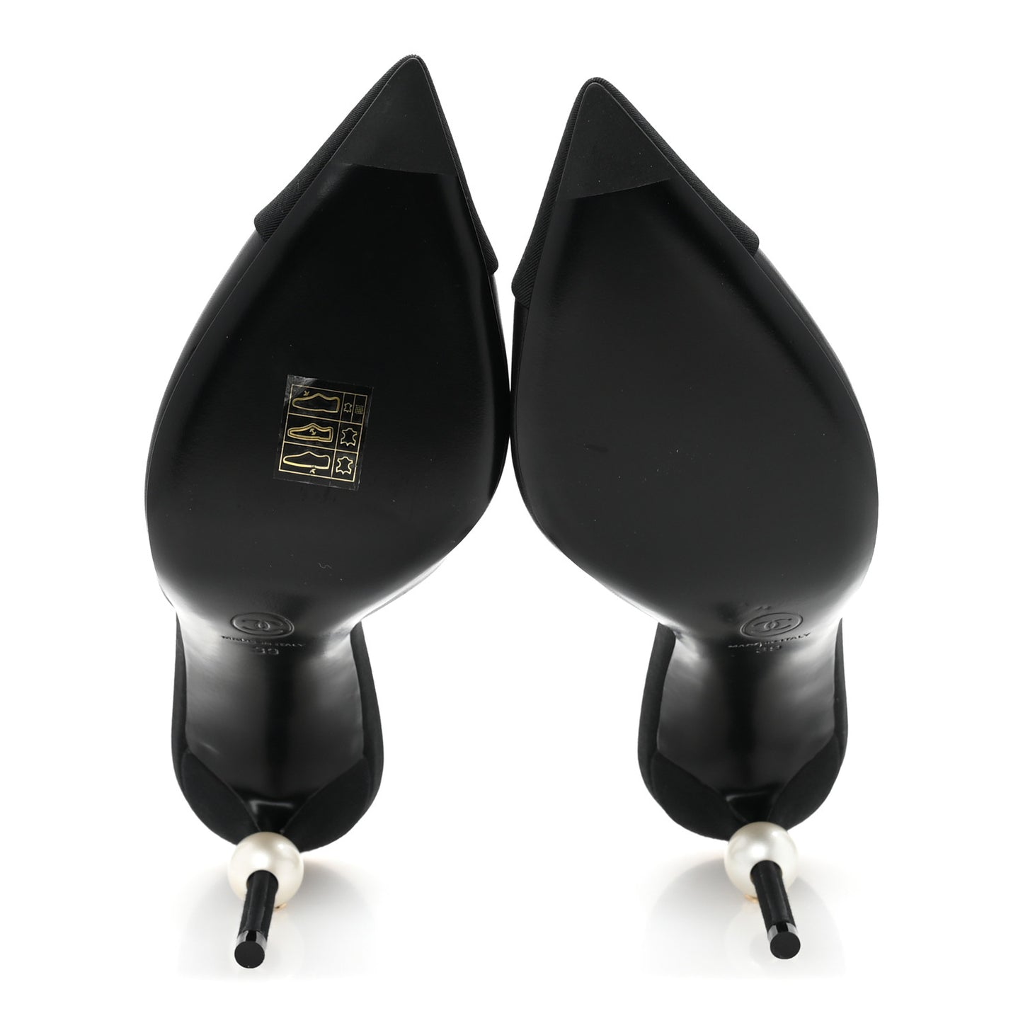 Goatskin Grosgrain Cap Toe Pearl Mule 39 Black