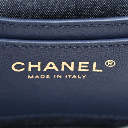Chanel Lambskin Resin Elegant Chain Vanity Case Light Blue 6 of 13