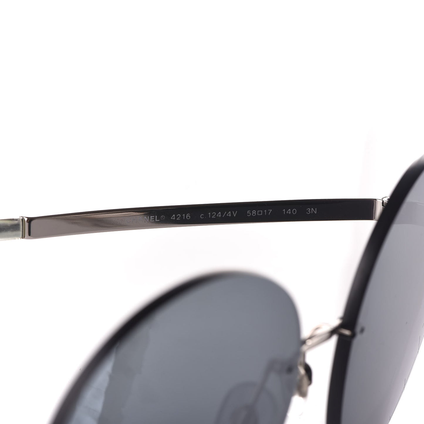 Metal Rimless Round Sunglasses 4216 Silver