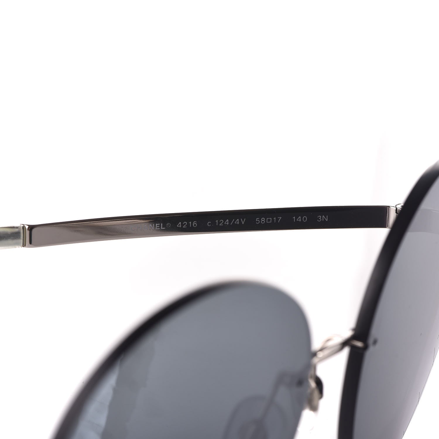 Chanel Metal Rimless Round Sunglasses 4216 Silver 6 of 8