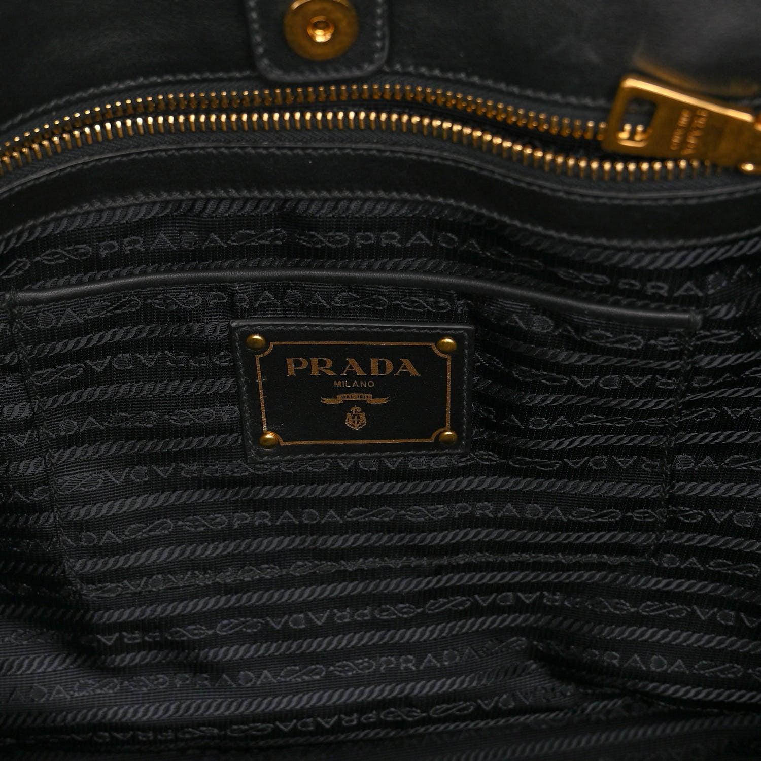 Prada Tessuto Nylon Soft Calfskin Shopping Satchel Black 6 of 9