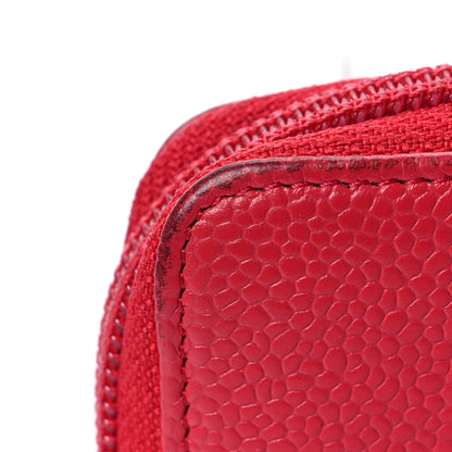 Chanel Caviar Timeless CC Zip Around Coin Purse Red 10 of 10
