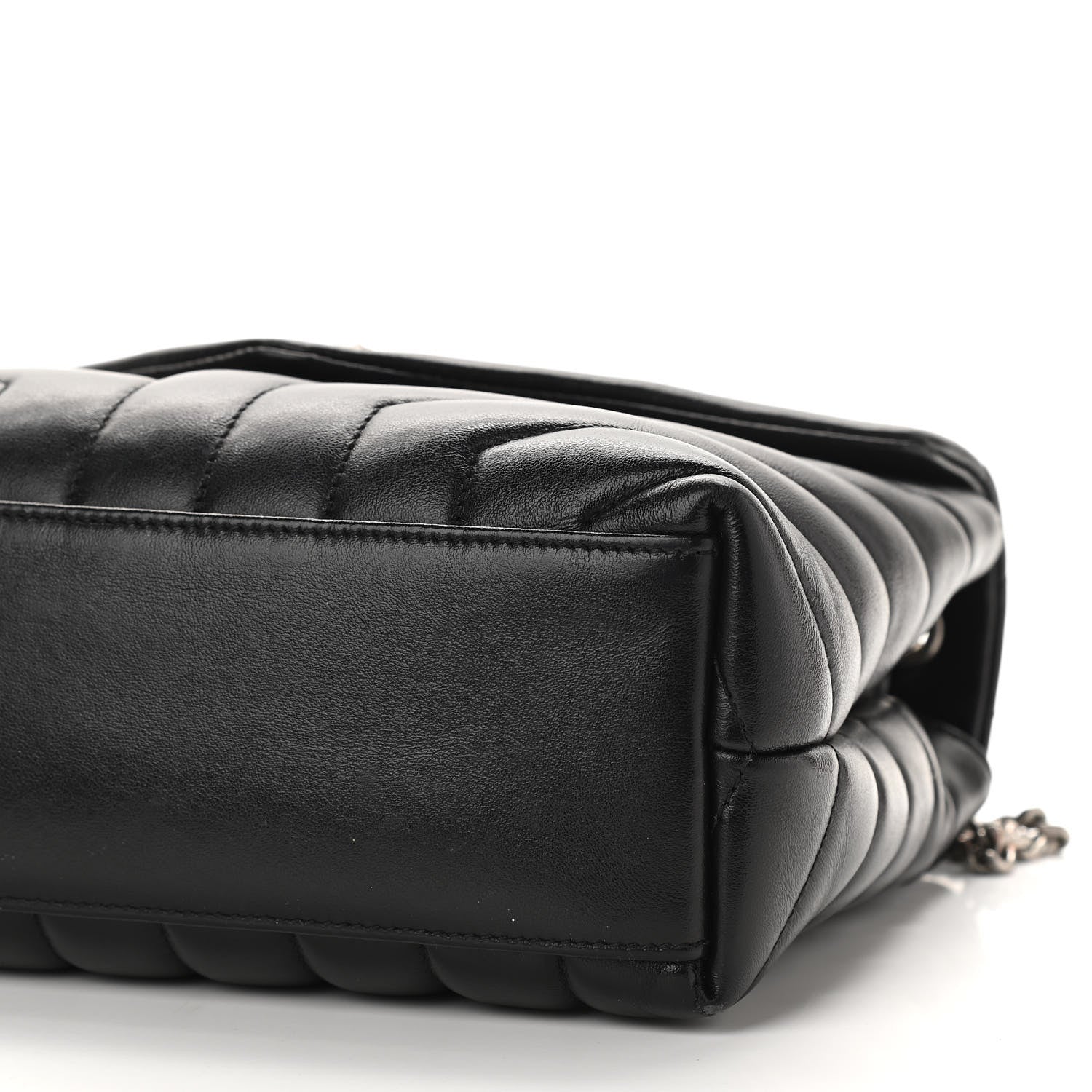 Saint Laurent Calfskin Y Quilted Monogram Small Loulou Chain Satchel Black 7 of 10