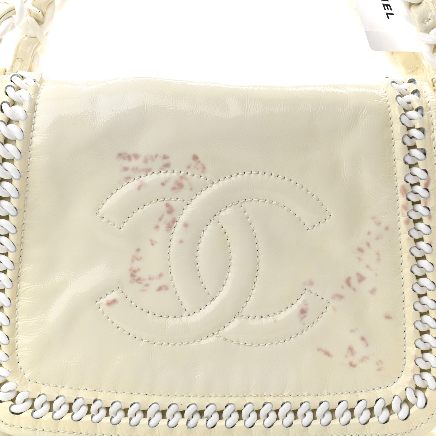 Chanel Crinkled Patent Modern Chain Flap White 8 of 13