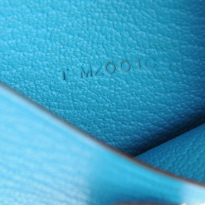 Hermes Chevre Mysore Bearn Card Holder Wallet Bleu Azteque 8 of 8