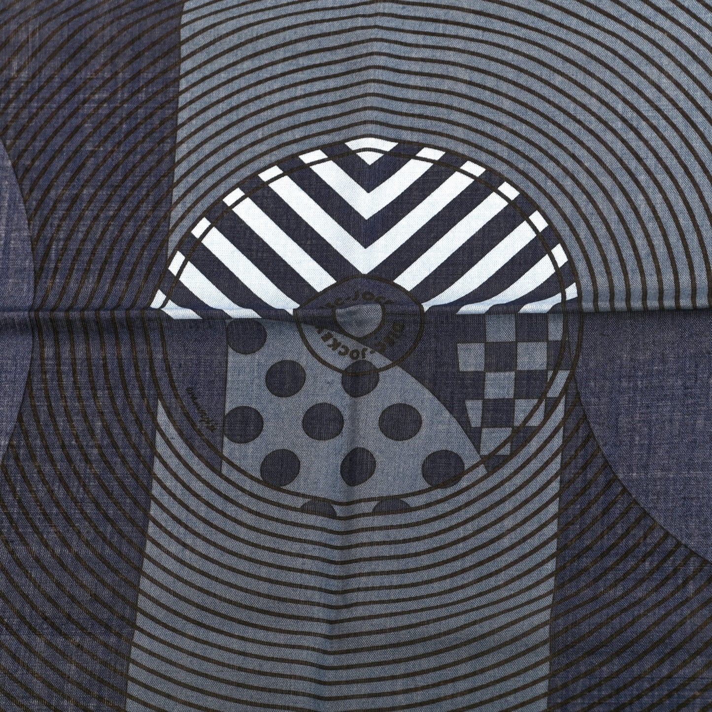 Wool Silk Disc Jockey Scarf 100 Bleu Ardoise Marine Ciel
