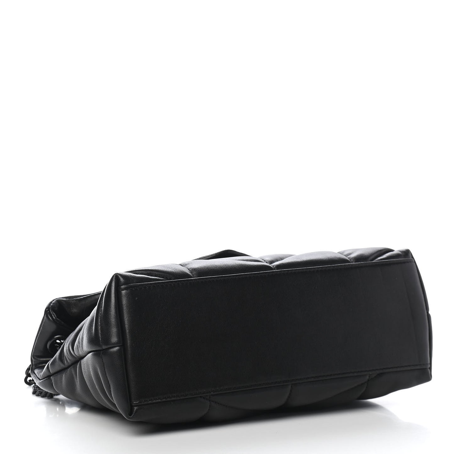 Lambskin Quilted Small Loulou Puffer Monogram Chain Satchel Black