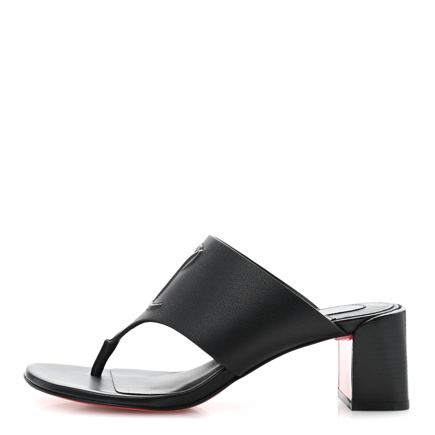 Christian Louboutin Calfskin CL Tongamule 55 Mule  35.5 Black 1 of 10