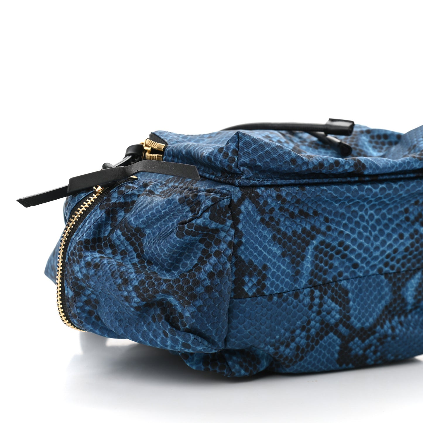 Nylon Python Print Medium Rucksack Backpack Blue