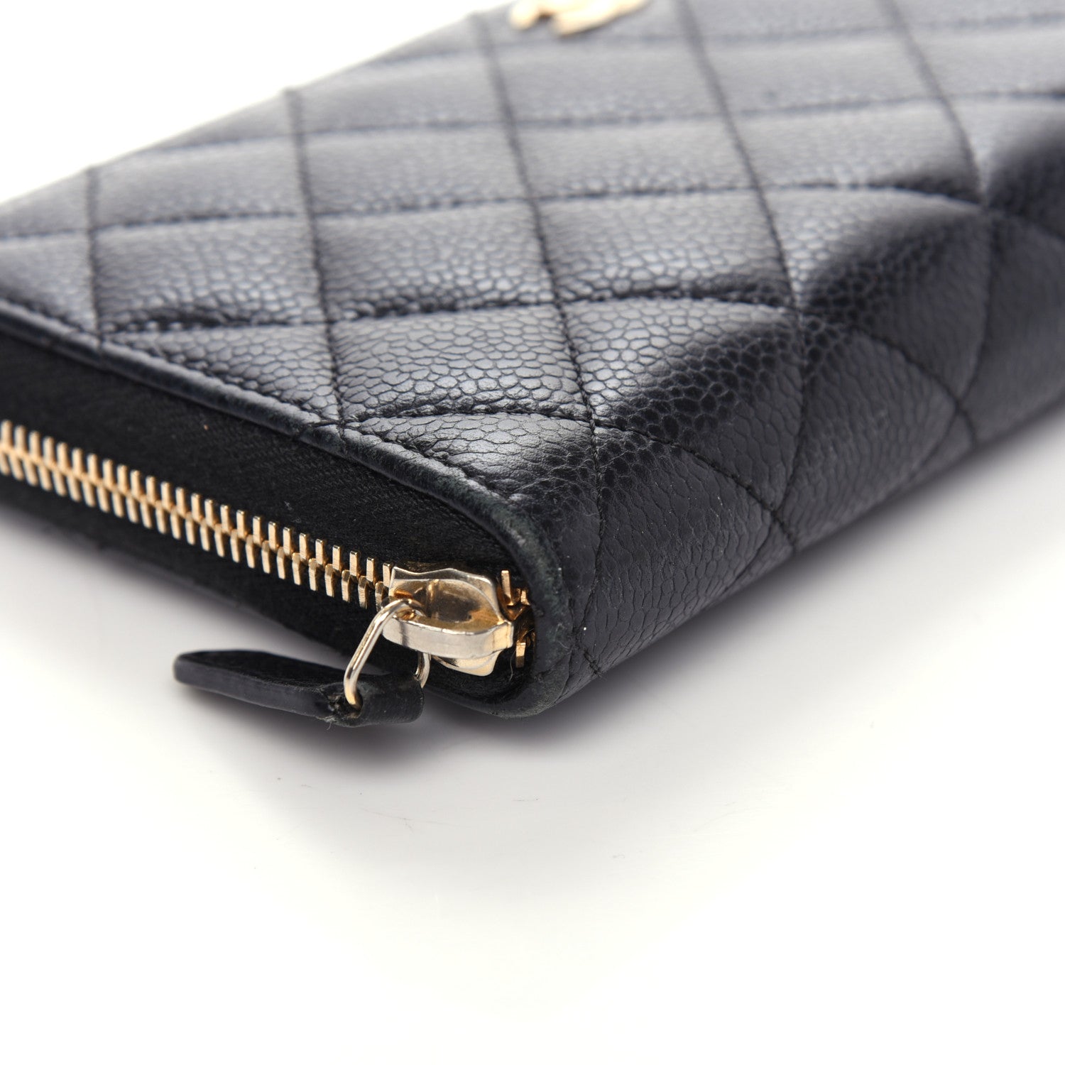 Chanel Caviar Quilted Large Gusset Zip Around Wallet Black 7 of 9