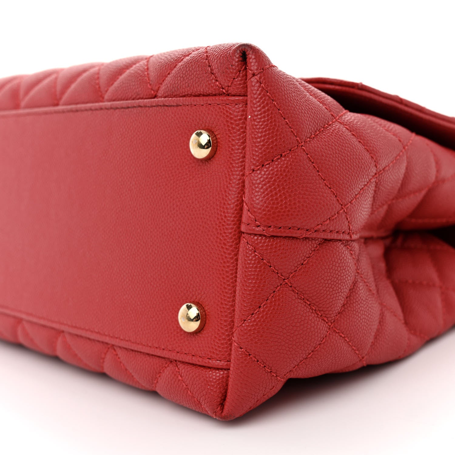 Chanel Caviar Lizard Embossed Quilted Small Coco Handle Flap Red 10 of 15