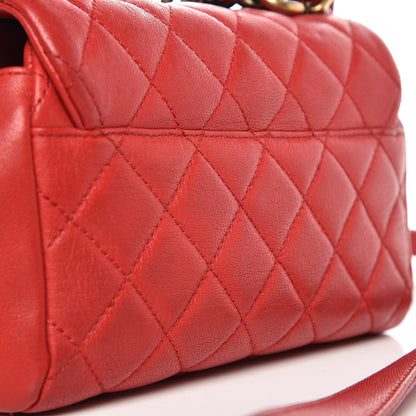 Chanel Shiny Sheepskin Quilted Mini Trapezio Flap Red 8 of 8