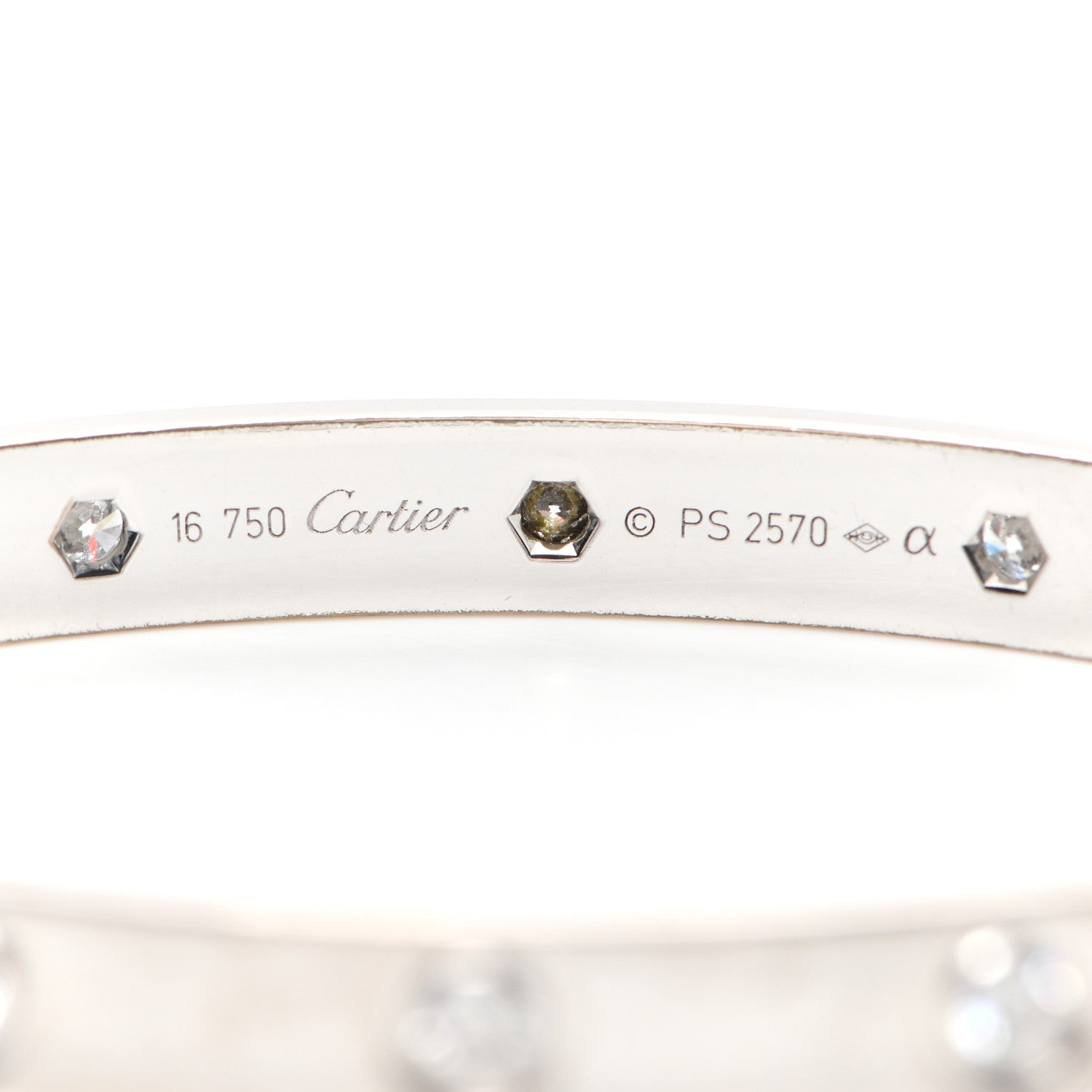 Cartier 18K White Gold 10 Diamond LOVE Bracelet 16 5 of 7