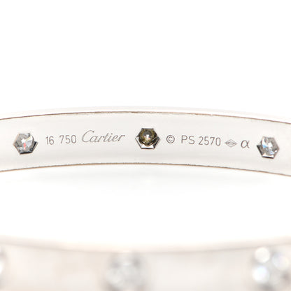 Cartier 18K White Gold 10 Diamond LOVE Bracelet 16 5 of 7