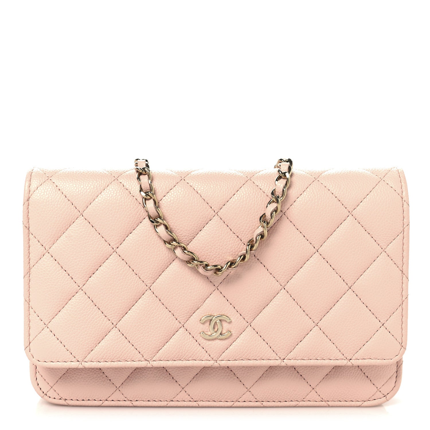 Chanel Caviar Quilted Wallet on Chain WOC Light Pink 1 of 11