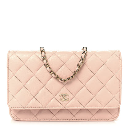 Chanel Caviar Quilted Wallet on Chain WOC Light Pink 1 of 11
