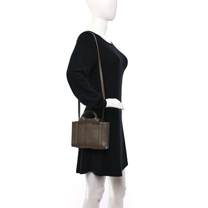 Chloe Calfskin Mini Woody Ribbon Tote Army Green 3 of 9
