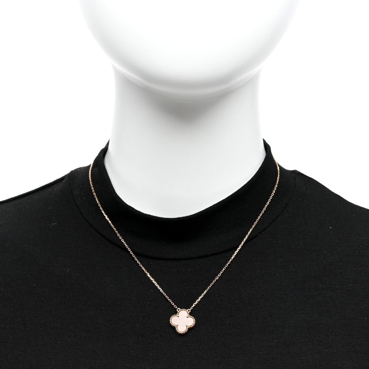 Van Cleef & Arpels 18K Yellow Gold Carnelian Vintage Alhambra Pendant Necklace 2 of 4