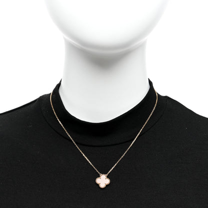 Van Cleef & Arpels 18K Yellow Gold Carnelian Vintage Alhambra Pendant Necklace 2 of 4