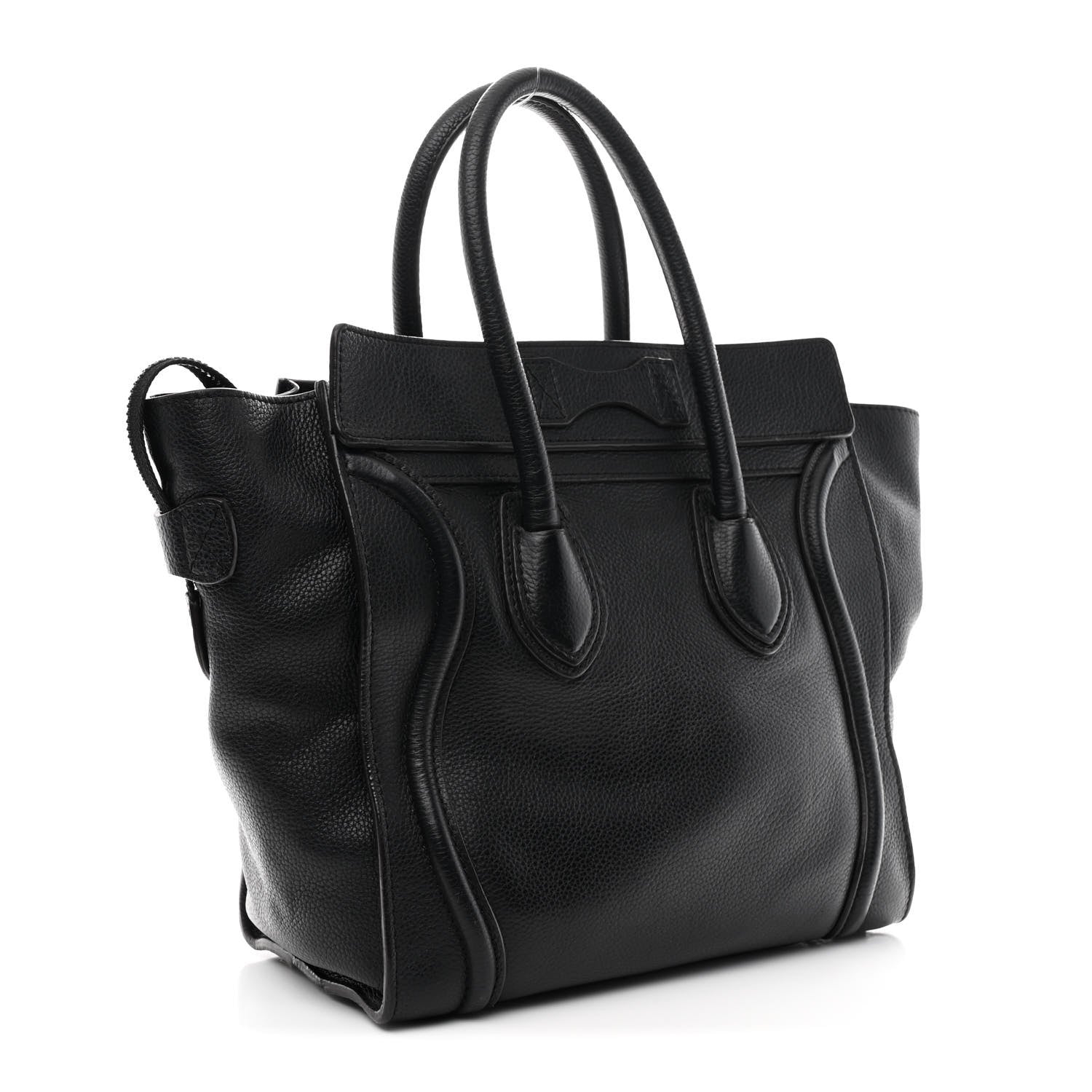 Celine Drummed Calfskin Micro Luggage Black 3 of 10