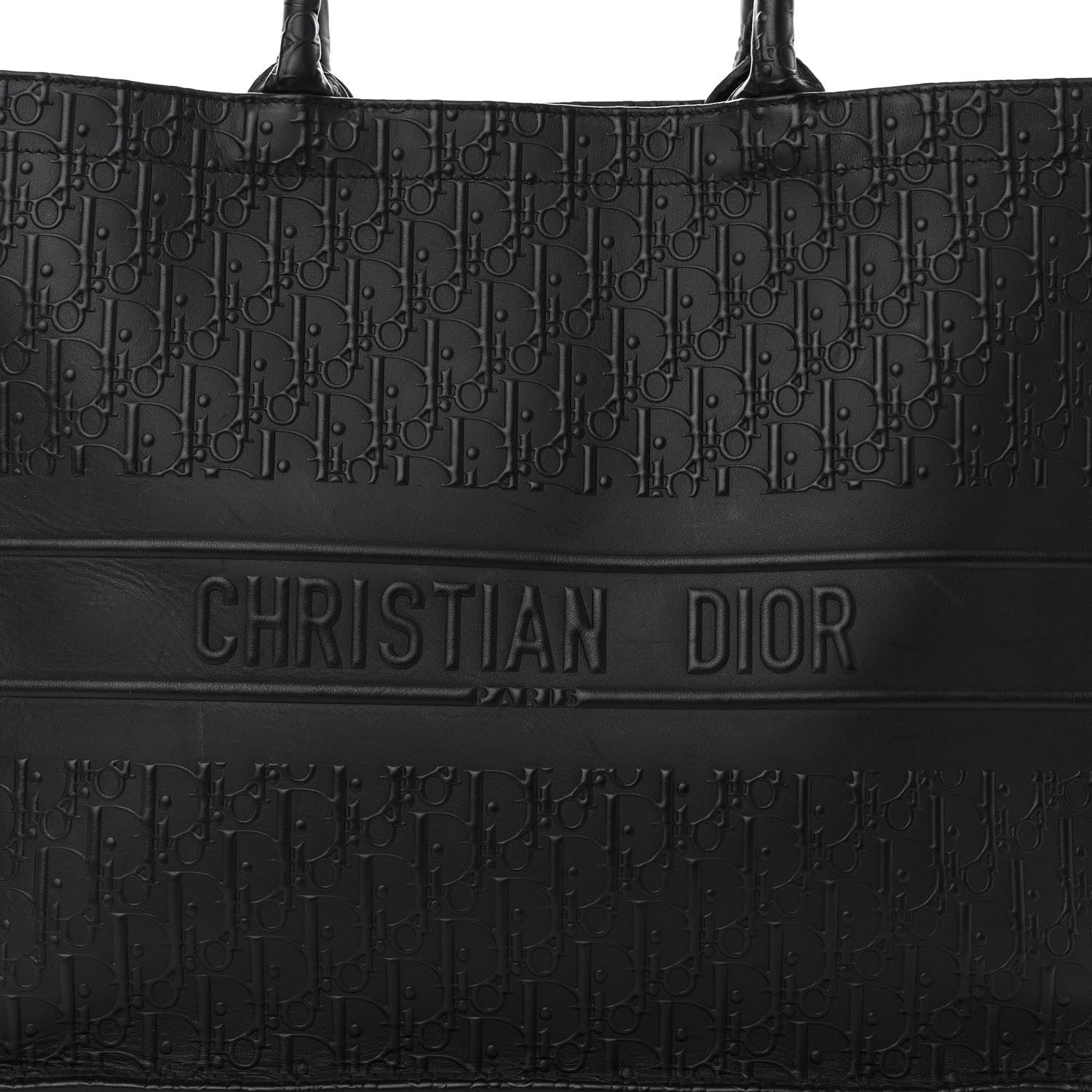 Christian Dior Oblique Calfskin Embossed Large Book Tote Black 8 of 17
