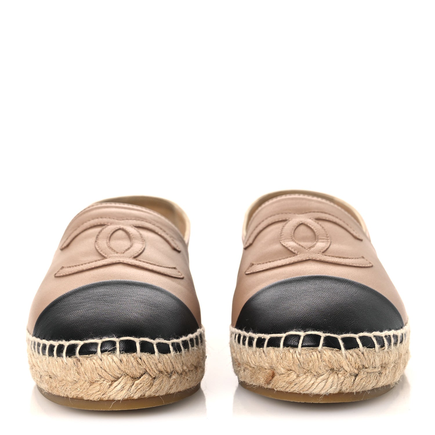 Chanel Lambskin CC Espadrilles 40 Beige Black 3 of 11