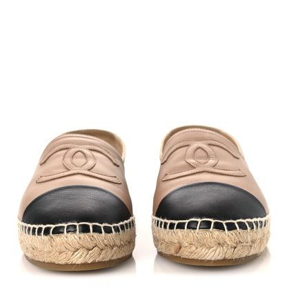 Chanel Lambskin CC Espadrilles 40 Beige Black 3 of 11